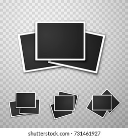 Foto frame collage set collection on the transparent background. Vector illustration