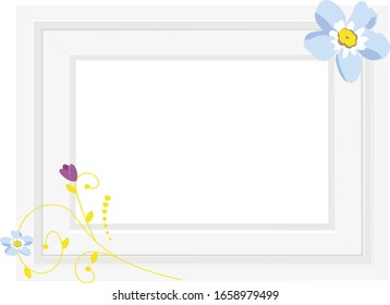 Foto frame with spring flowers 