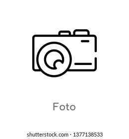 foto vector line icon. Simple element illustration. foto outline icon from shapes concept. Can be used for web and mobile