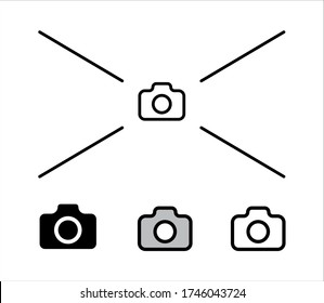 Foto vector line icon. Simple outline camera icon vector illustration. Foto camera linear and glyph icon from shapes concept. Can be used for web and mobile. Icon place for photos. place for images.