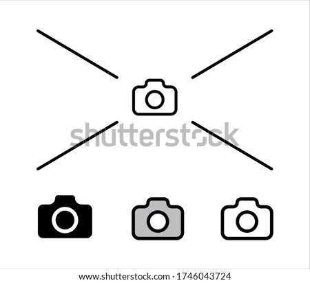 Foto vector line icon. Simple outline camera icon vector illustration. Foto camera linear and glyph icon from shapes concept. Can be used for web and mobile. Icon place for photos. place for images.