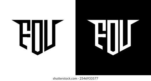 FOU letter logo design with white background in illustrator, vector logo modern alphabet font overlap style, calligraphy designs for logo, Poster, Invitation, etc.