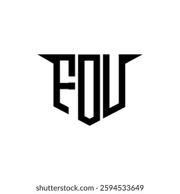 FOU letter logo design with white background in illustrator, vector logo modern alphabet font overlap style, calligraphy designs for logo, Poster, Invitation, etc.