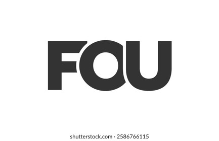 FOU logo design template with strong and modern bold text. Initial based vector logotype featuring simple and minimal typography. Trendy company identity ideal for businesses brand presence.