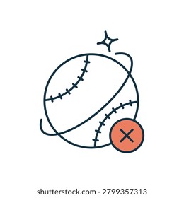 Foul ball vector icon stock illustration