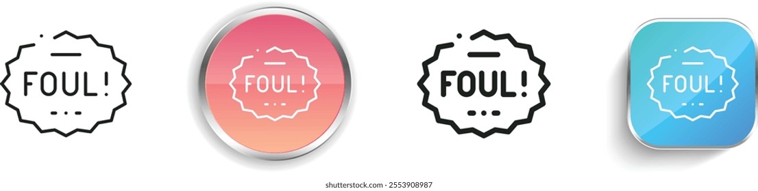 foul icon. Thin Linear, Regular and Button Style Design Isolated On White Background