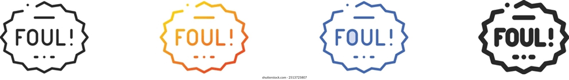 foul icon.Thin Linear, Gradient, Blue Stroke and bold Style Design Isolated On White Background