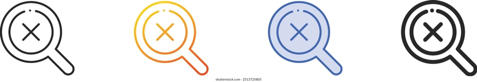 found icon.Thin Linear, Gradient, Blue Stroke and bold Style Design Isolated On White Background