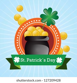 I found the pot of gold coins!.St Patricks Day vector
