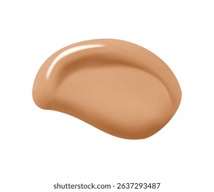 Foundation beige cream swatch, realistic skincare cosmetic or makeup smear, vector stroke. Cosmetic foundation cream of beige brown tan tone for concealer or face makeup cosmetics and BB or CC cream