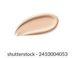 Foundation beige stroke.  Face Cosmetic, make up. Cream texture, liquid cosmetic smear. Foundation, BB cream, CC cream, Concealer, face skin product. Realistic Vector Illustration