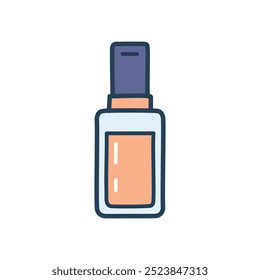 Foundation bottle. Cosmetic bottle with foundation, suitable for makeup, beauty, and skincare illustrations.