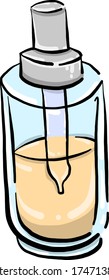 Foundation in bottle , illustration, vector on white background