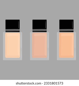 Foundation Bottle Set Vector Illustration