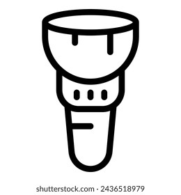 Vector de contorno de icono de pincel de cimentación. Aplicador de maquillaje Instrumento de artista de belleza