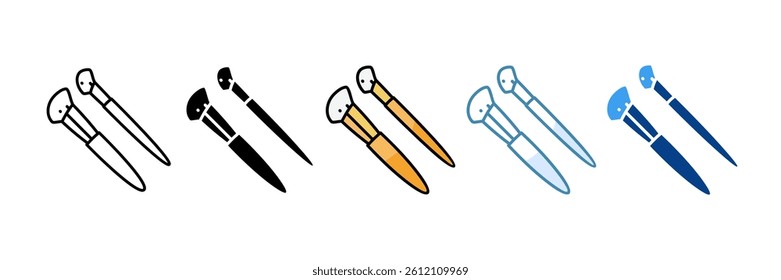 Foundation Brush Icon Set Multiple Style Collection