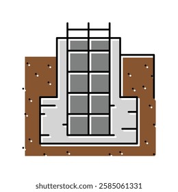 foundation building structure color icon vector. foundation building structure sign. isolated symbol illustration
