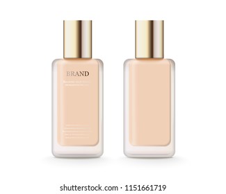 Foundation container mockup set in 3d illustration on white background