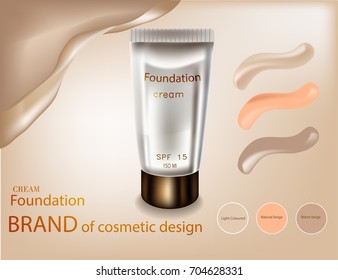 Foundation, cosmetic brand, vector