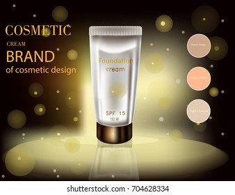Foundation, cosmetic brand, vector