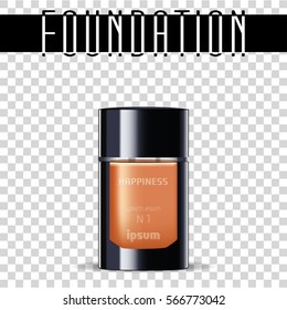 Foundation. Cosmetic product package. Vector Illustration. 