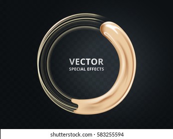 Foundation cream texture, cosmetic base isolated on transparent background in 3d illustration