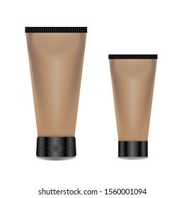 Foundation cream in tube, isolated on white. Vector Illustration.