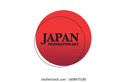 Foundation Day in Japan. Japanese national happy holiday, celebrated annual in February 11. Japan flag. Patriotic elements. Poster, card, banner and background. Vector illustration