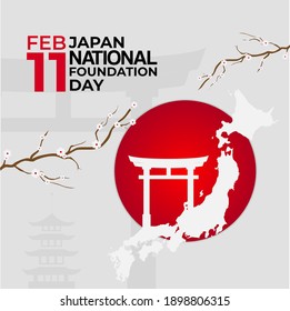 Foundation Day Japan vector template