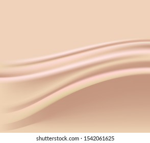 Foundation effects, soft liquid foundation texture in 3d illustration. Vector background wave of the foundation.