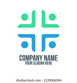 foundation and human care abstract company logo concept