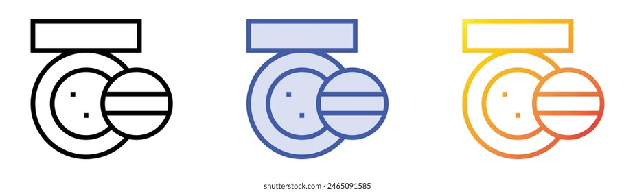 icono de base. Diseño de estilo de relleno lineal, azul y degradado aislado sobre fondo blanco