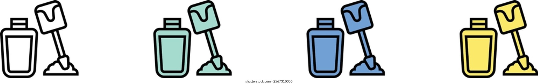 foundation icon. Outline, Green, Blue and Yellow Style Design Isolated On White Background