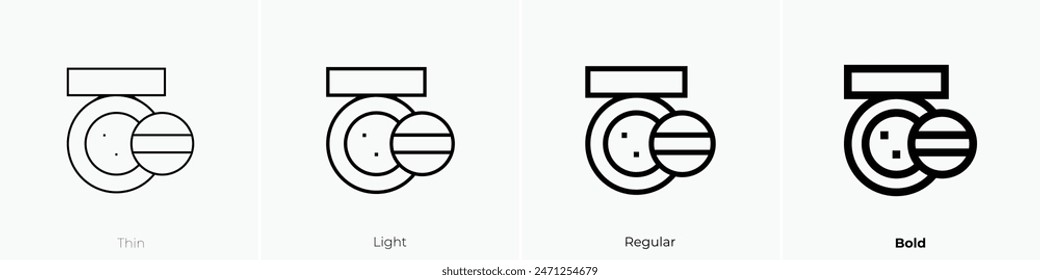 foundation icon. Thin, Light Regular And Bold style design isolated on white background