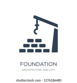 foundation icon vector on white background, foundation trendy filled icons from Architecture and city collection, foundation vector illustration
