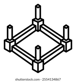 Foundation isometric icon line style