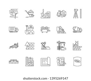 Foundation line icons, signs, vector set, outline illustration concept 