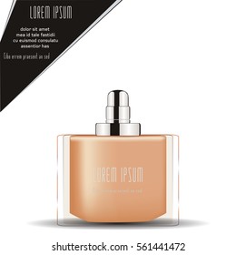 Foundation Liquid Cream Bottle. Vector Illustration. Cosmetic Bottle. 