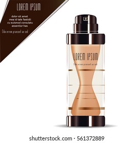 Foundation Liquid Cream Can. Cosmetic Product bottle. Vector Illustration.