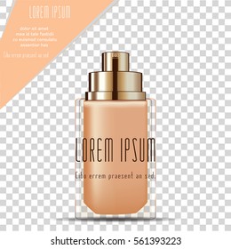 Foundation Liquid Cream. Cosmetic package design. Cosmetic bottle. Vector Illustration. 