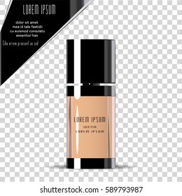 Foundation.  Liquid makeup foundation in bottle and face powder. Skin care product.