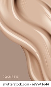 Foundation liquid texture, creamy skin tone foundation in 3d illustration, extreme close up look