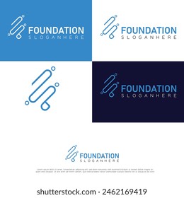 foundation logo creative people education logo concept