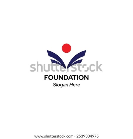 Foundation logo featuring an open book formed by the initial letter "F."