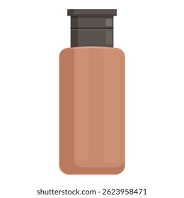 Garrafa de maquiagem da fundação de pé sobre fundo branco, ilustração do produto de beleza