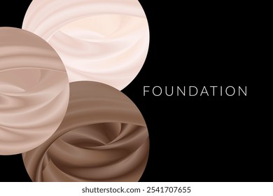 Ilustración de maquillaje de la fundación con fondo negro