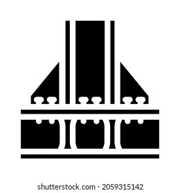 foundation metallic frame glyph icon vector. foundation metallic frame sign. isolated contour symbol black illustration