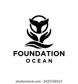 foundation ocean concept logo design vector illustration