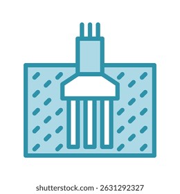 Foundation Pile mini illustration dual tone color icon, use for civil engineering, industry, construction, UI, UX kit, app and web development, digital or print.