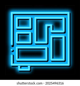 foundation plan neon light sign vector. Glowing bright icon foundation plan sign. transparent symbol illustration